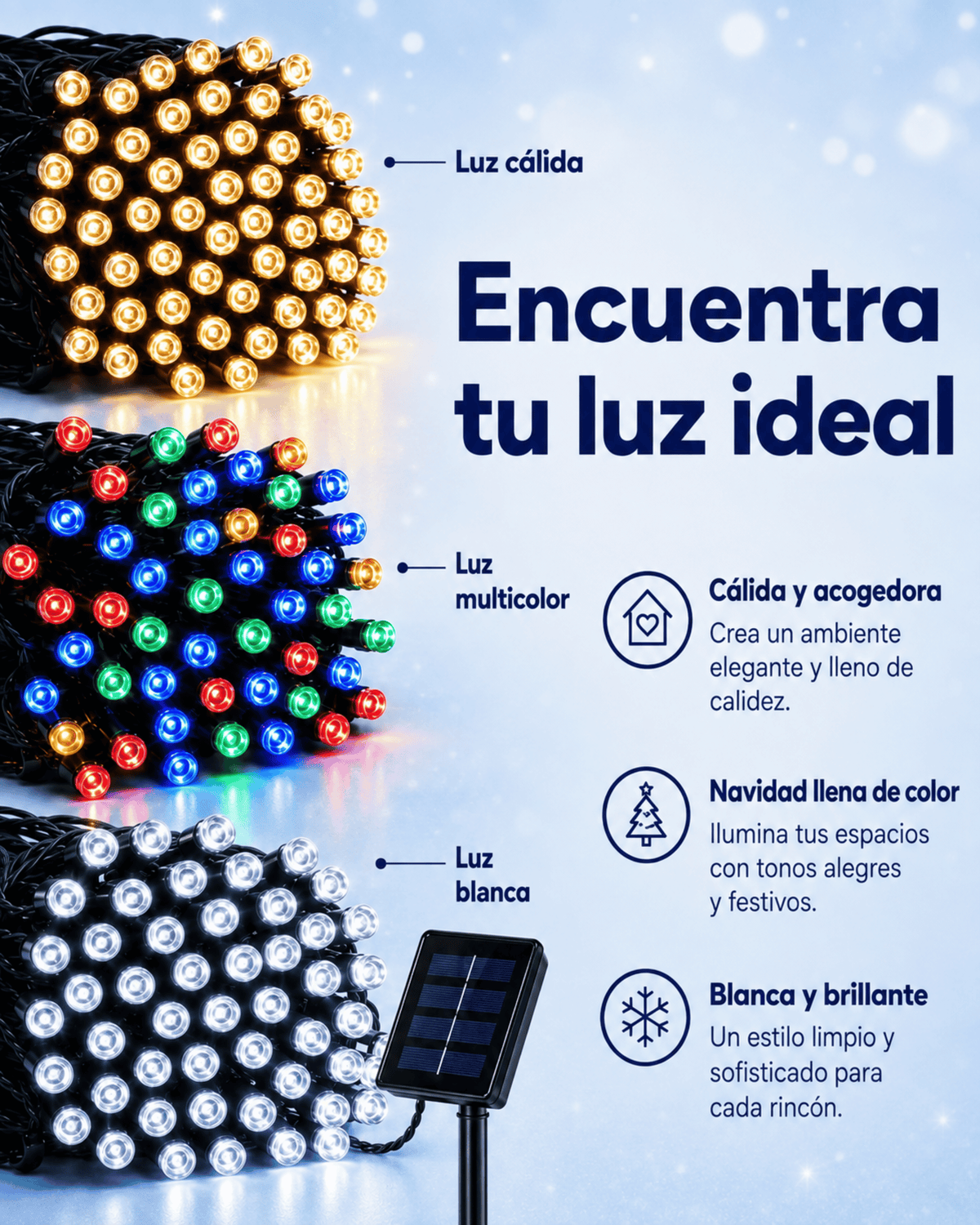 Compra 1 Lleva 3 - Luces Solares Navideñas (30 metros)
