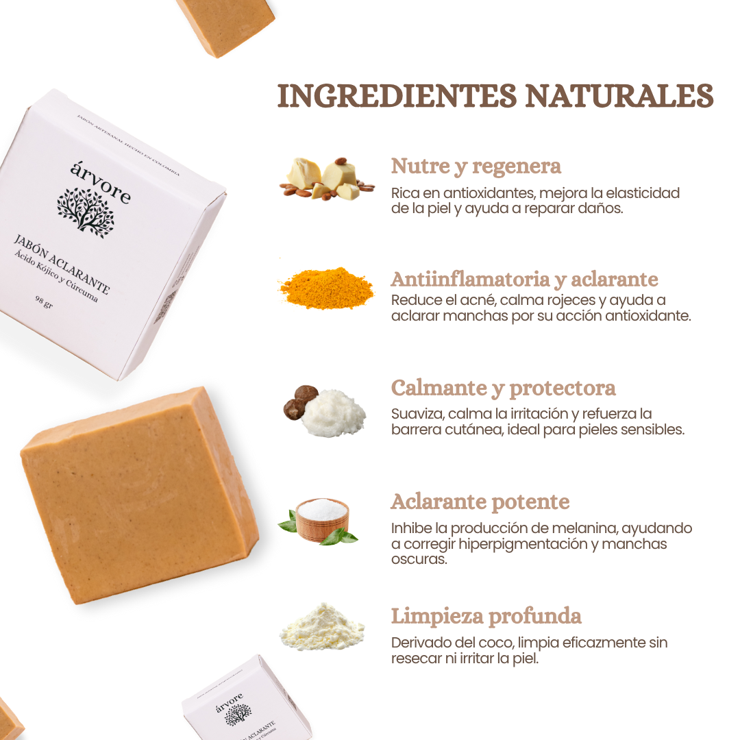 Jabón Aclarante con Cúrcuma y Ácido Kójico