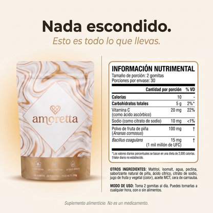 Información nutricional Amoretta