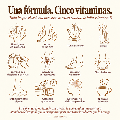 Fórmula B - Complejo B12 B6 B1 Sublingual para Sistema nervioso y Energia