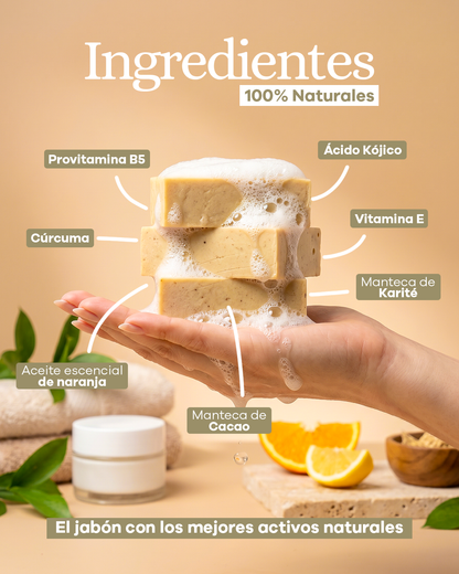 Jabón Aclarante con Cúrcuma y Ácido Kójico