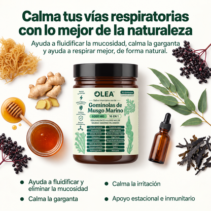 Gominolas de Musgo Marino 16 en 1 Para Eliminar la Mucosidad & Recuperar la Salud Respiratoria