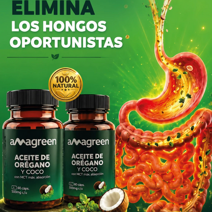 Aceite de Orégano y Aceite de Coco MCT | 60 Cápsulas Blandas