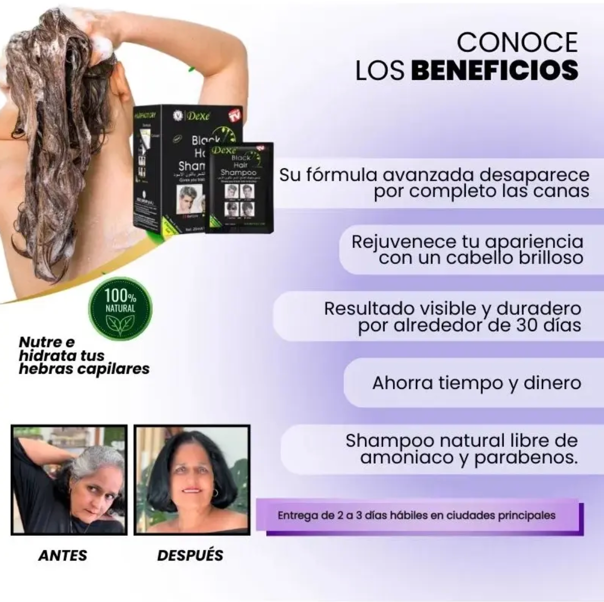 SHAMPOO CUBRE CANAS (Lleva 2 Paga 1)