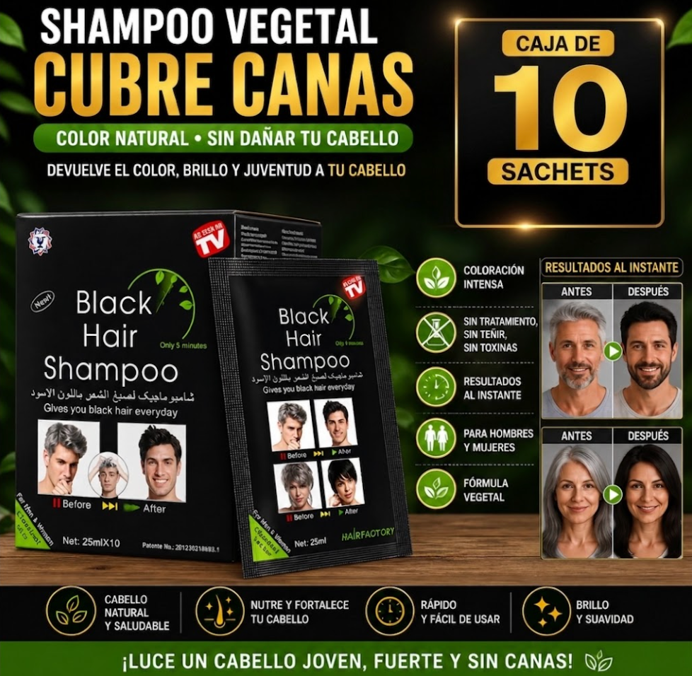 SHAMPOO CUBRE CANAS (Lleva 2 Paga 1)