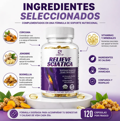 RELIEVE SCIATICA 120 CAPS NERVE HEALTH