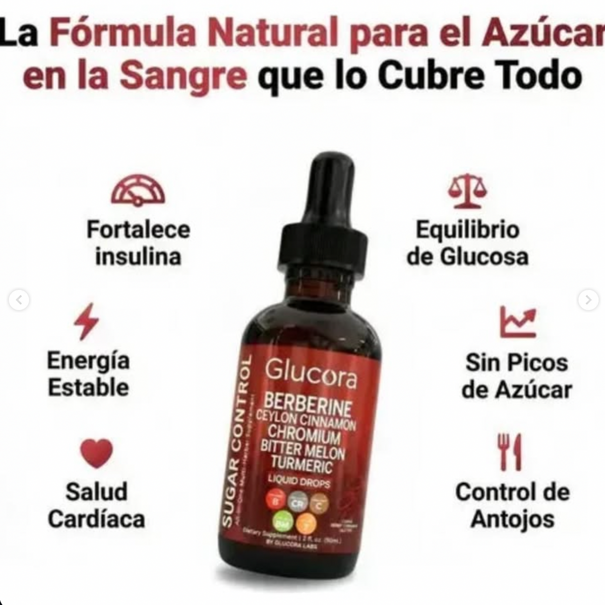 GLUCORA  ORIGINAL⚡ Dile adiós  al azúcar y diabetes.