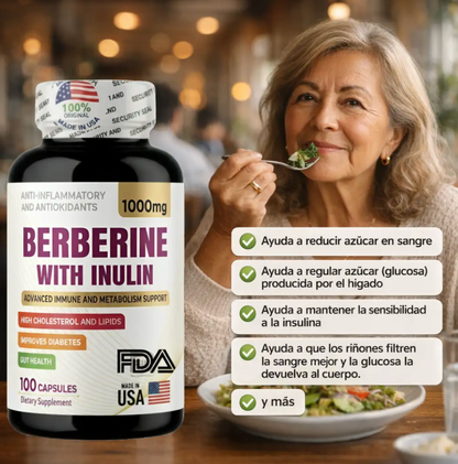 BERBERINE 1000mg - Apoyo al cuidado y control de la diabetes.