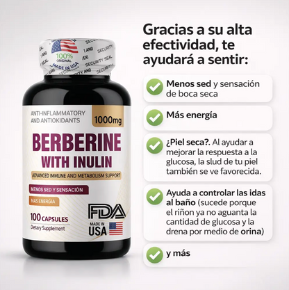 BERBERINE 1000mg - Apoyo al cuidado y control de la diabetes.