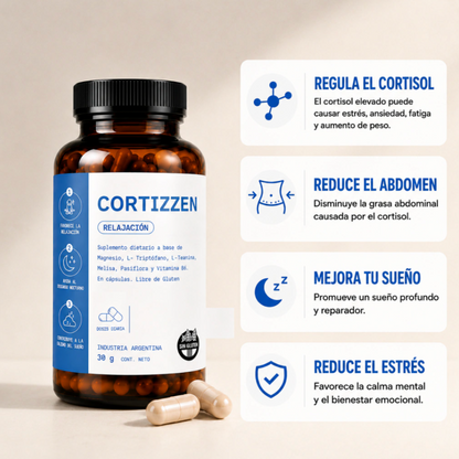 CORTIZZEN | REDUCE LOS NIVELES DE CORTISOL,ESTRÉS, HINCHAZON Y ANSIEDAD