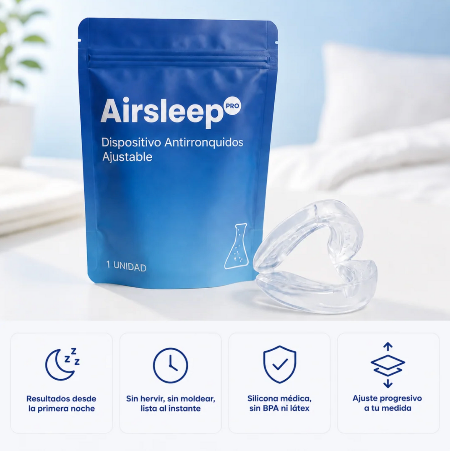 Airsleep - Dispositivo Bucal Anti-Ronquidos Apnea y Bruxismo