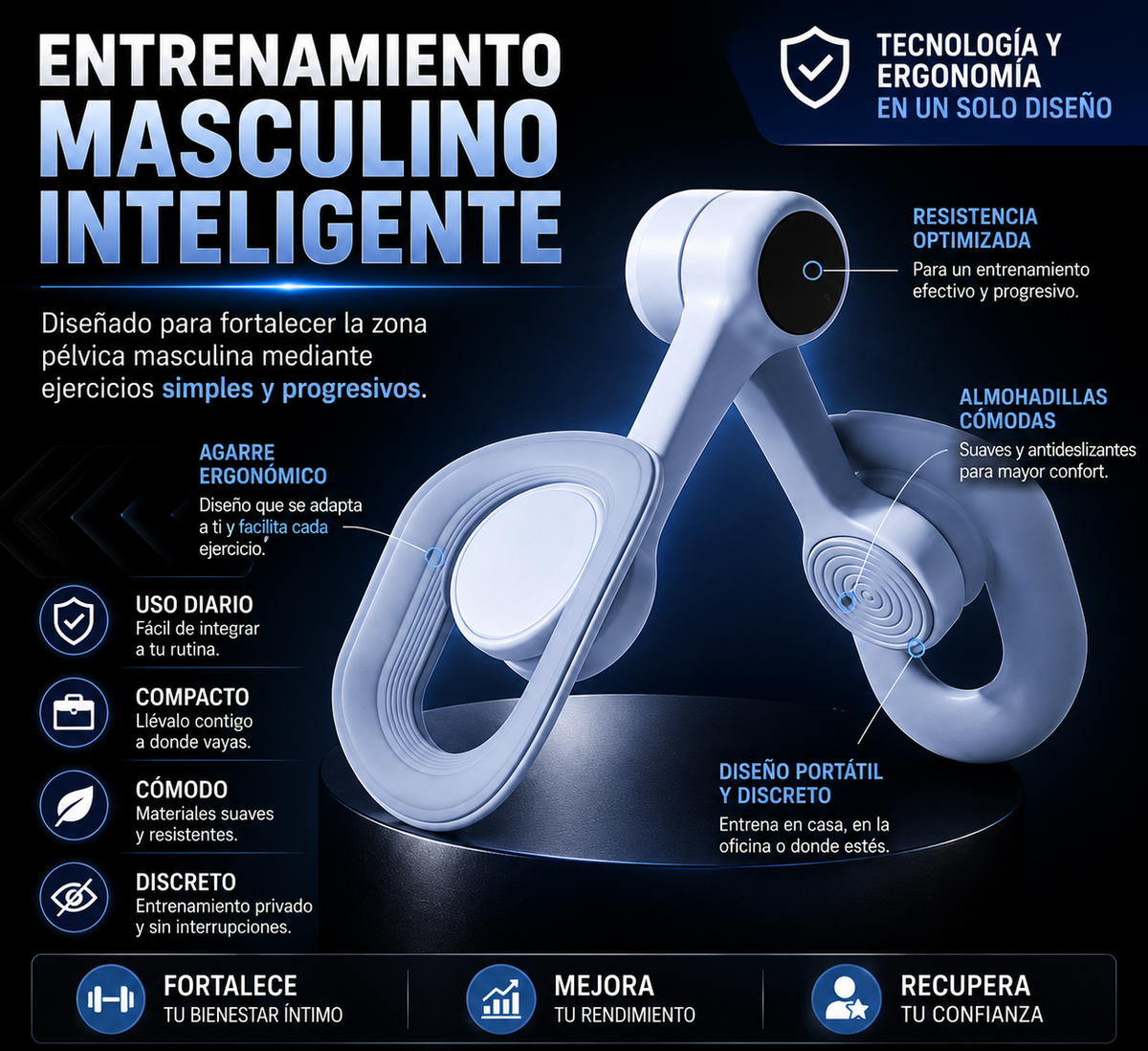 DrNuro™ Entrenador de Suelo Pélvico: La solución natural para un rendimiento y una confianza duraderos.