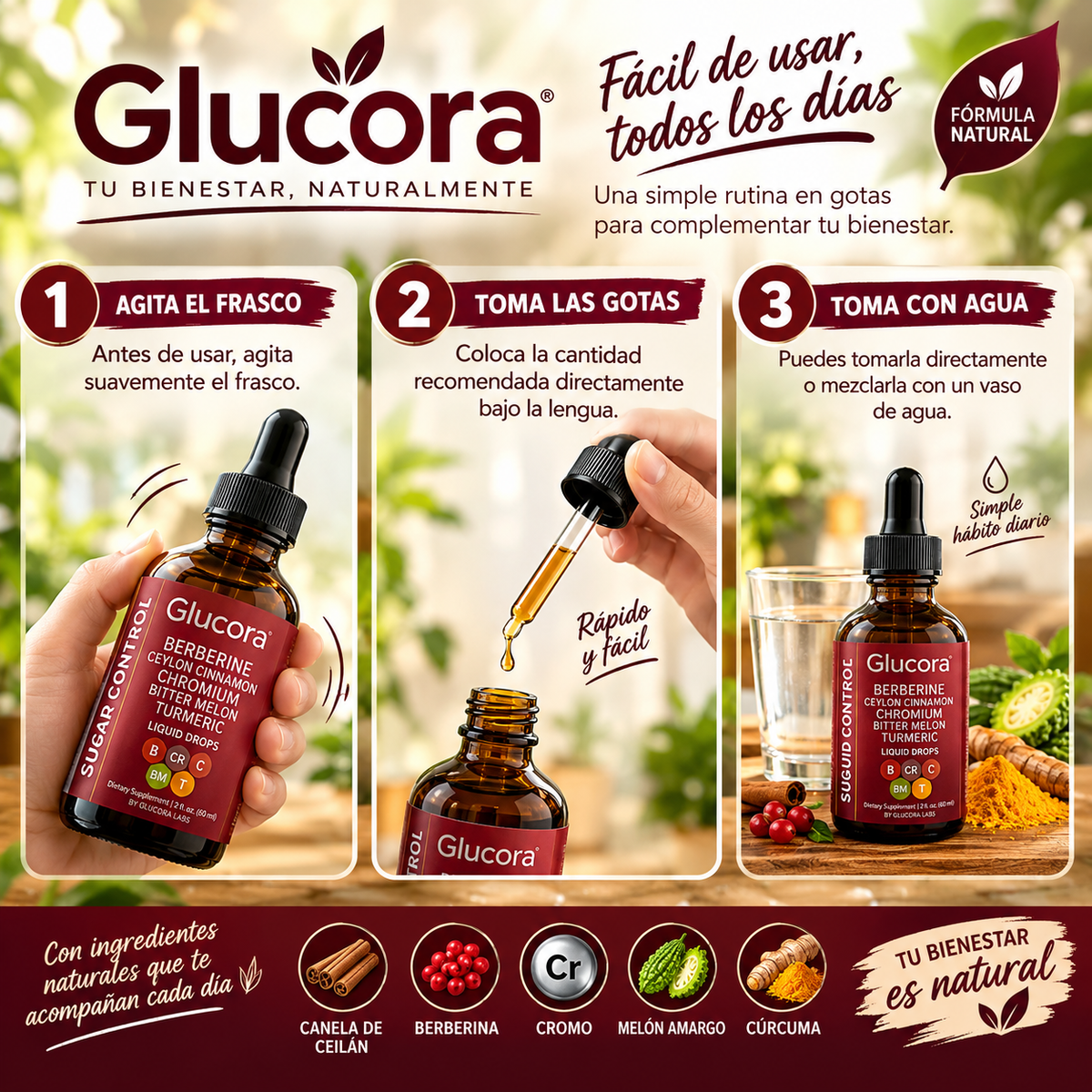 GLUCORA  ORIGINAL⚡ Dile adiós  al azúcar y diabetes.