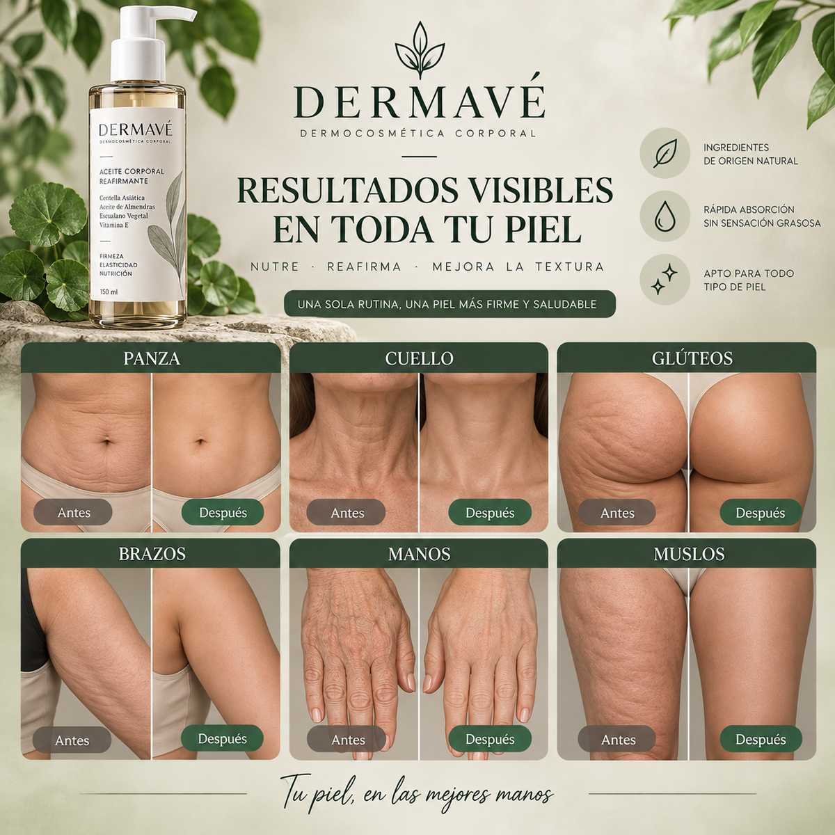 Dermavè™ | Aceite Corporal Reafirmante - Anticelulitis , flacidez y arrugas