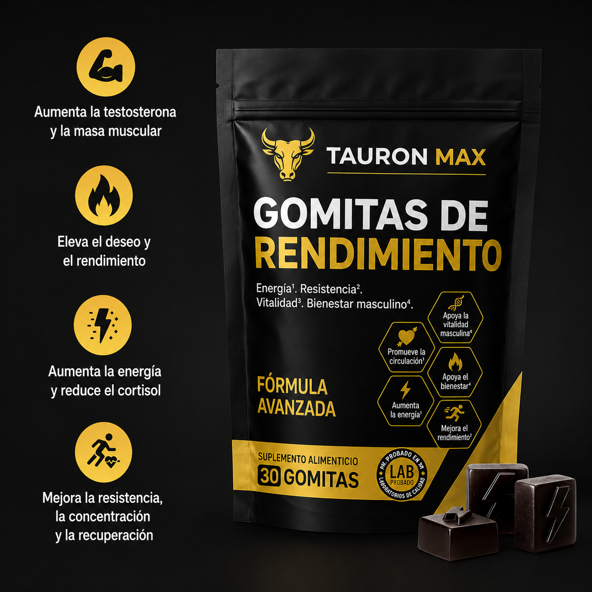 TauronMax™ | Gomitas para mejorar el rendimiento masculino 8 en 1