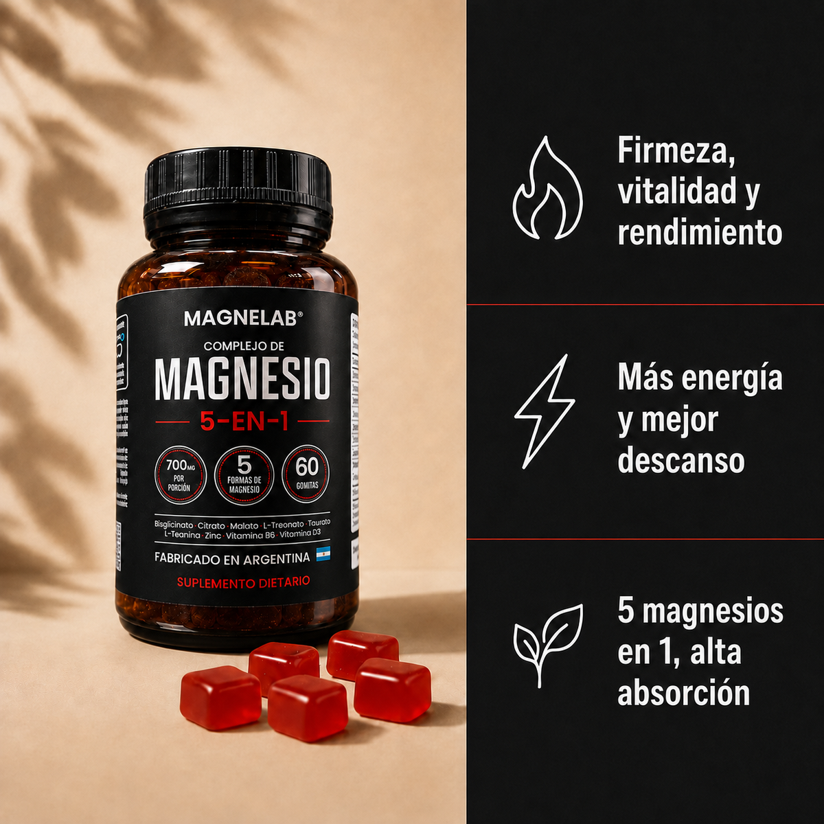Magnelab® Gomitas de Magnesio 5 en 1