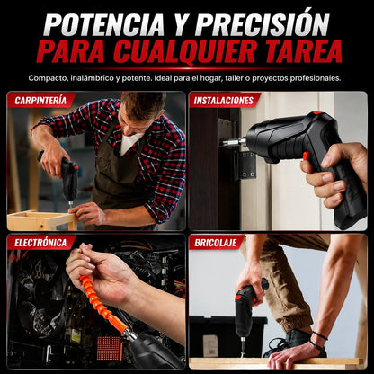EifMaster® Taladro Destornillador Portátil Alemán + Kit 47 piezas y extensor GRATIS