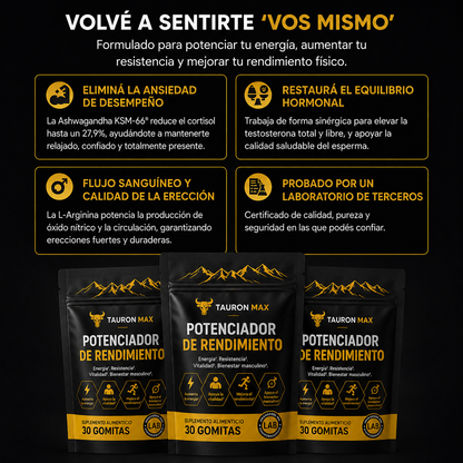 TauronMax™ | Gomitas para mejorar el rendimiento masculino 8 en 1