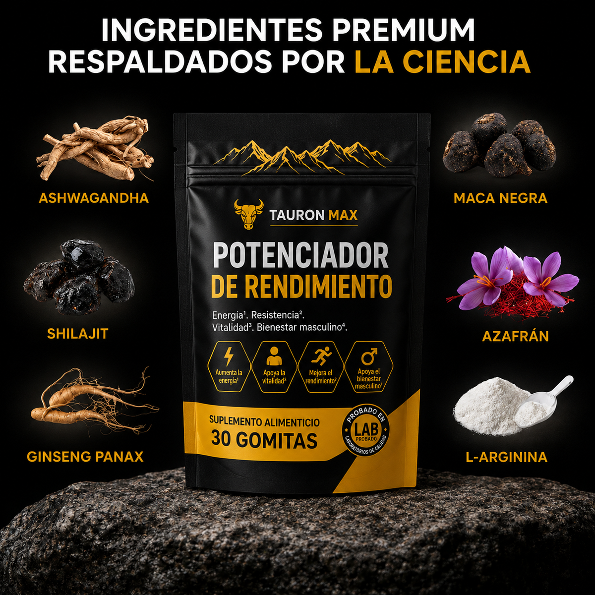 TauronMax™ | Gomitas para mejorar el rendimiento masculino 8 en 1